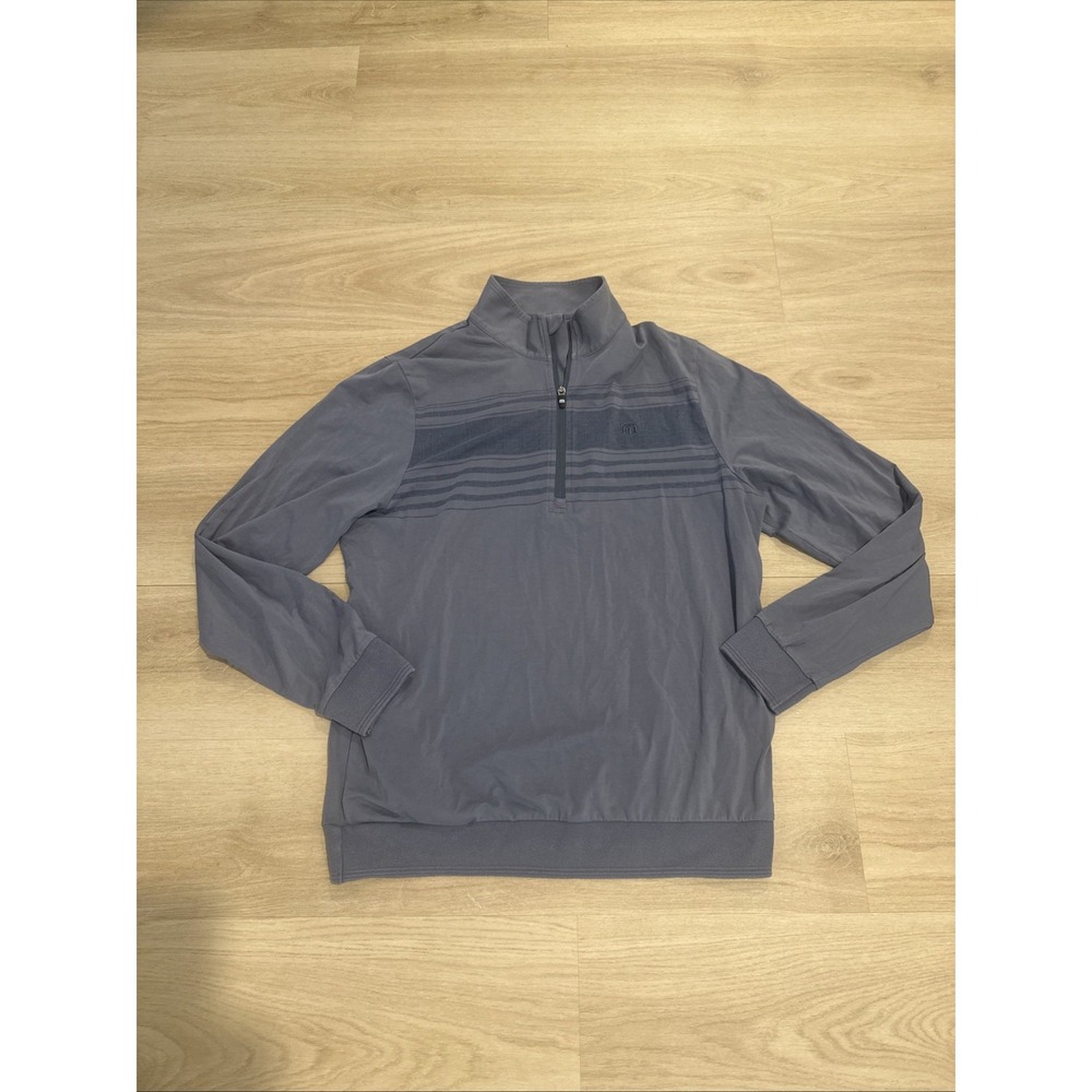 Travis Mathew Golf Quarter Zip Medium Mens Gray Active Embroidered Classic